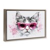 Stupell Industries Cool Cat with Sunglasses Black Framed Floater Canvas Wall Art - 3 of 4