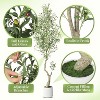 Tall Faux Olive Tree, Olive Trees Artificial Indoor with White Planter and Green Fake Moss for Home Office Living Room Bedroom Stairs Foyer Decor - 3 of 4