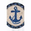 Earth Rugs Square 5" Navy Anchor Coaster Cotton Blend Beach House Accent - 3 of 3