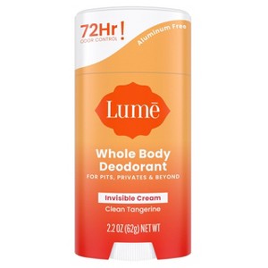 Lume Whole Body Women's Deodorant - Invisible Cream Stick - Aluminum Free - Clean Tangerine Scent - 2.2oz - 1 of 4