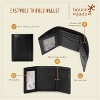 Paaaawaters Trifold Wallet for Men, RFID Lining, Double Bill Compartment, Full Grain Cowhide Leather Wallet, Black - 4 of 4