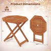 Costway 1/2 PCS Outdoor Patio Folding Wood Dining Table for 4 with 2" Umbrella Hole for Garden - 3 of 4