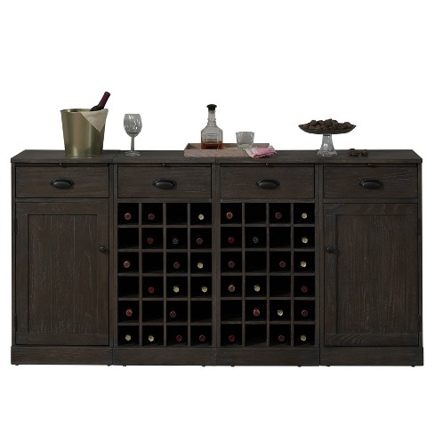 4pc Valencia Wine Cabinet Unit Gray American Heritage Billiards