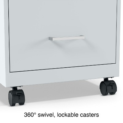 Gray Steel 2-Drawer Lockable Mobile File Cabinet