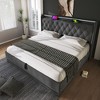 Sapphtopaz Twin Size Bed Frame Upholstered Bed Hydraulic Storage Bed with USB Bedroom Furniture, Easy Assembly, No Box Spring Needed - 2 of 4