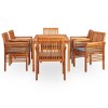 vidaXL Solid Acacia Wood 7 Piece Patio Dining Set - Elegant Outdoor Dining and Lounging Furniture with Cushions - 3 of 4