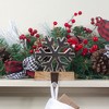 Northlight 6" Silver Snowflake on Wood Look Base Christmas Stocking Holder - 2 of 4