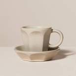 3.5oz Fluted Stoneware Espresso Cup & Saucer  - Hearth & Hand™ with Magnolia