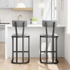 GustoWave Bar Stools Set of 2, Modern Tall Barstools with Back,Counter Height Bar Stools, Metal Counter Stools with Upholstered for Kitchen - 2 of 4