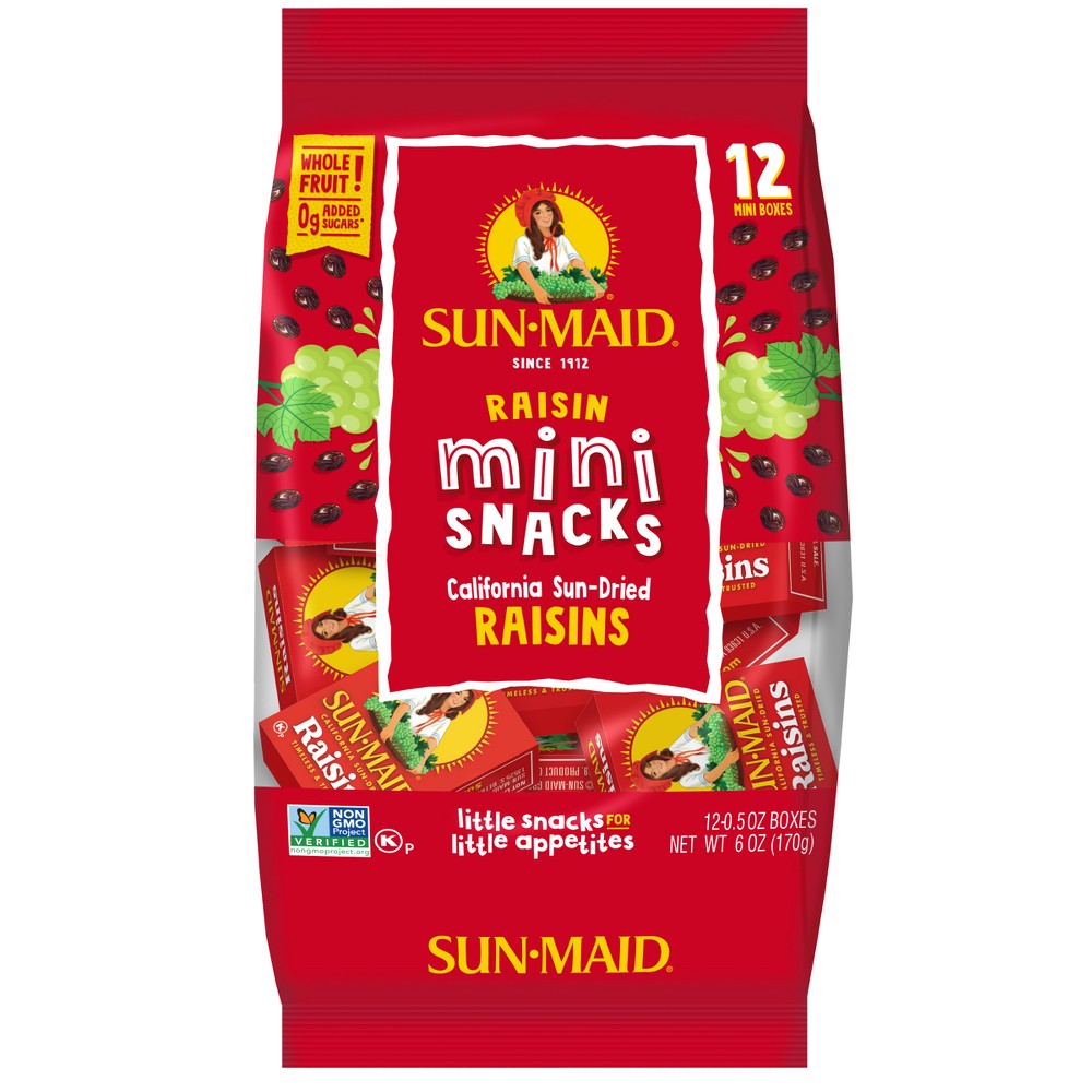 Sun-Maid California Sun-Dried Raisins Mini Snack Box - .05oz / 12ct