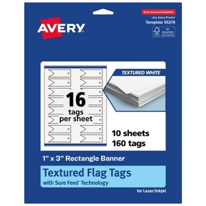 Avery Glossy White Flag Tags, 1" x 3" Rectangle Banner - 1 of 4