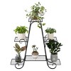 Slickblue Ornamental Metal Plant Rack, Heavy-Duty, Indoor Outdoor Shelf, Retro, Black, 30.3x27.5x8.46in - 2 of 4