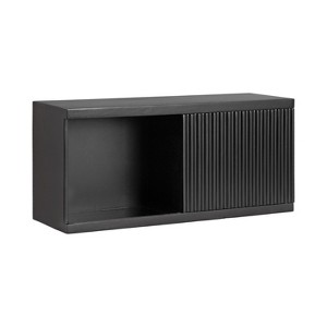 Kate & Laurel All Things Decor 30"x10"x14" Furrow Short Wall Cabinet Black - 1 of 4