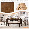 AMERLIFE Farmhouse 6-Piece Dining Table Set, Solid Wood Table, 4 Upholstered Chairs and Bench - 3 of 4