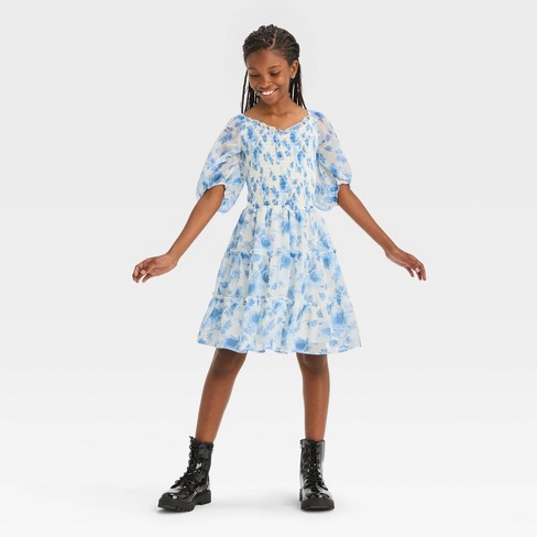 Blue floral 2025 dress target