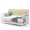VECELO Daybed with Trundle Bed, Bed Frame with Storage Headboard and Charging Station, Sofa Day Bed with Strong Support for Living Room or Bedroom - 4 of 4