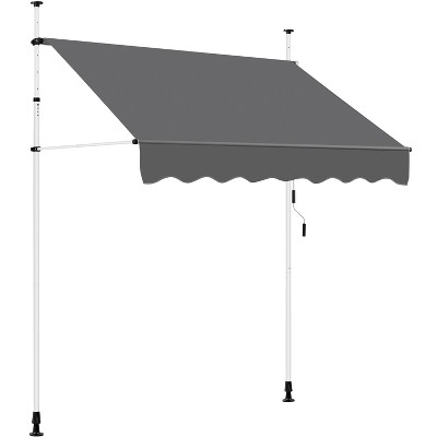 Yaheetech 2m L Manual Retractable Awning With Adjustable  Angle & Height For Patio, Balcony, Courtyard, Porch, Deck
