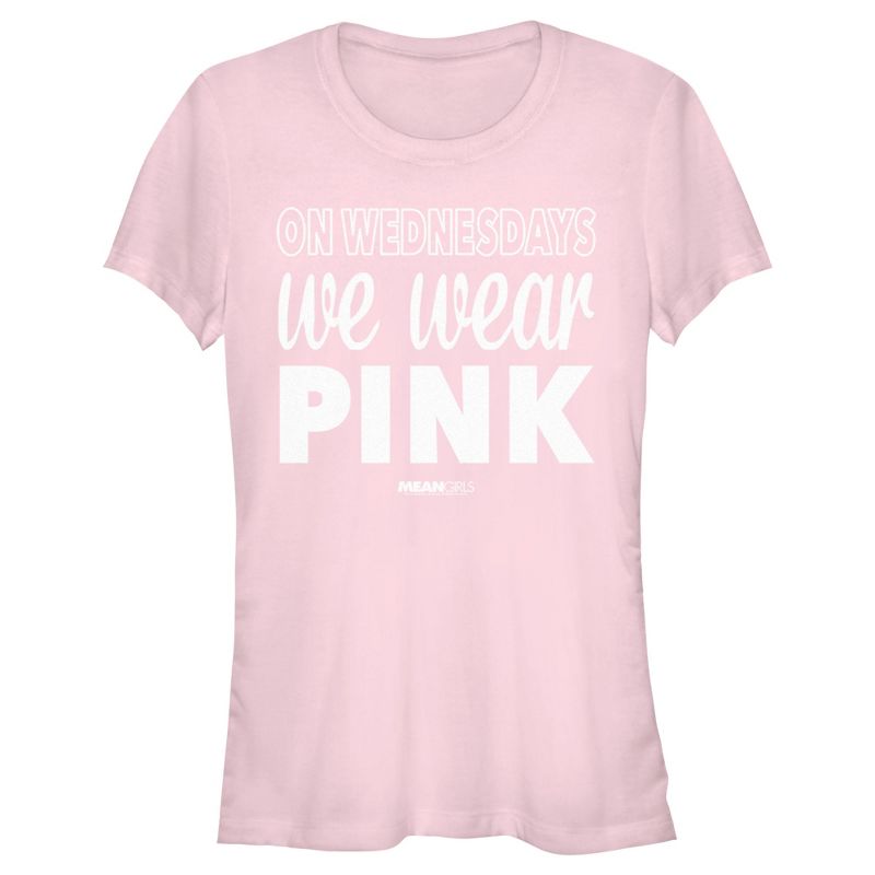 Junior's Mean Girls We Wear Pink Quote T-Shirt, 1 of 5