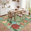Vintage Floral Scalloped Area Rug Machine Washable Rug Stain Resistant Easy Cleaning Carpet Non Slip Soft Low Pile Folding Floor Cover For Home - 3 of 4