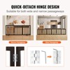 VEVOR Free Standing Dog Gate, 24" H x 60" W Freestanding Pet Gate, 3 Panels Foldable Dog Gate, Expandable Dog Barrier with Silent Foot Support, Brown - 4 of 4