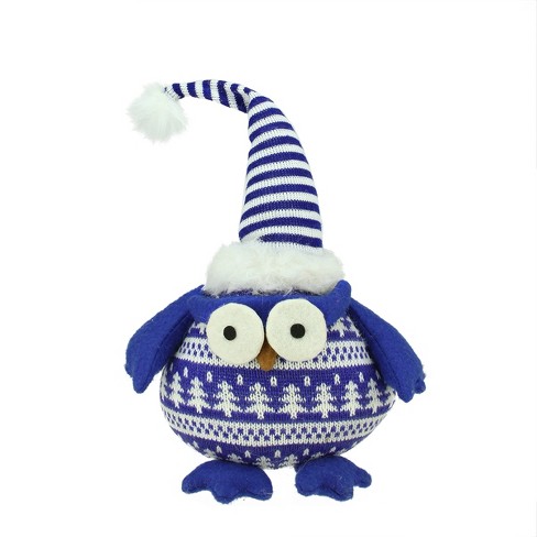 Northlight 12 Blue And White Owl With Striped Hat Table Top