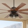 60" Possini Euro Design Industrial Indoor Outdoor Ceiling Fan with Dimmable LED Light Remote Control Oil Rubbed Bronze Cage Koa Damp Rated for Patio - 2 of 4