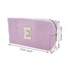 Unique Bargains Corduroy Rectangular Letter Makeup Bag Pink Purple 1 Pc - 2 of 4