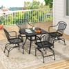 Tangkula Patio Rocking Chairs Set of 4 w/ Metal Mesh Backrest & Seat Armrests Gentle - 2 of 4