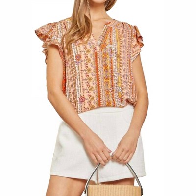 Women's Frankie Floral Flowy Top - PLUS - Emily Wonder