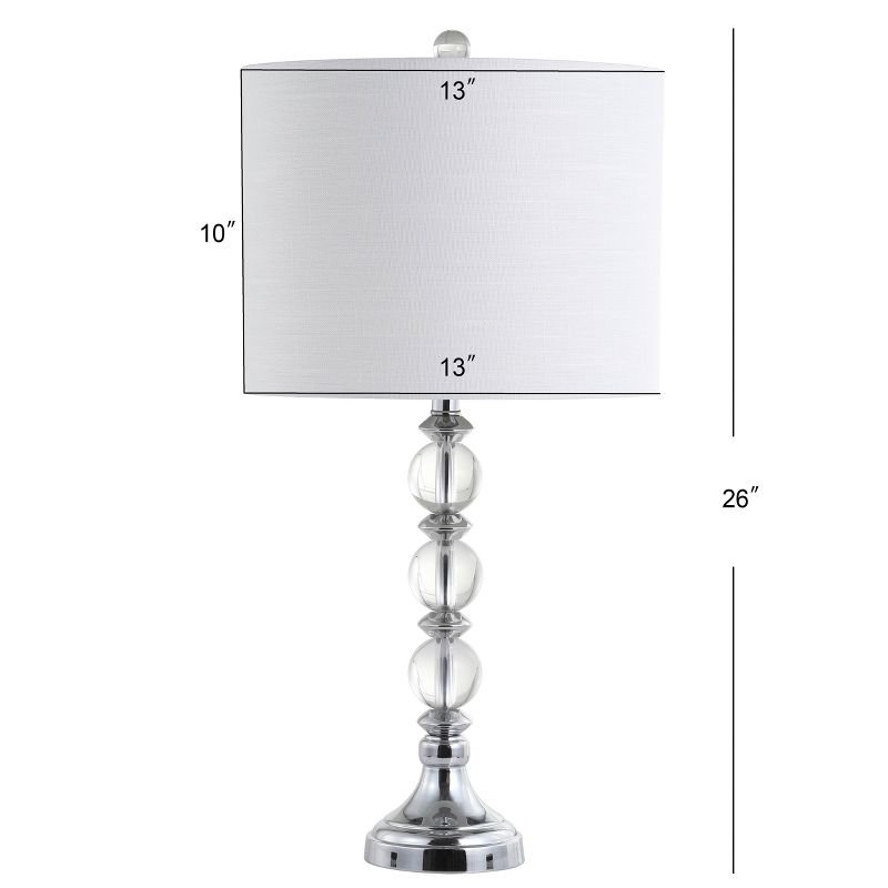 26&#34; (Set of 2) Paul Crystal/Metal Table Lamp (Includes LED Light Bulb) Chrome- JONATHAN Y, 5 of 6