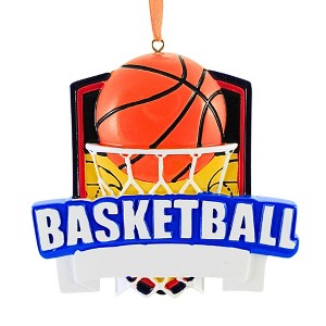 Polarx 3.75 In Basketball Shield Christmas Tree Ornament , Christmas Decor Hoops Basketball Net (1PC) - 1 of 4