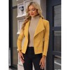 Allegra K Women's Faux Suede Lapel Draped Outwear Open Front Jacket - 2 of 4