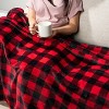 Black and Red Buffalo Plaid Fleece Throw Blanket for Couch, Soft Checkered Flannel Blanket for Sofa, Plaid Christmas Couch - 4 of 4