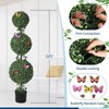 4 FT Artificial Topiary Ball Tree Set of 2, Faux Potted Boxwood Topiary Plant,Faux Shrubs Green Plants, Fake Topiary Plant for Backyard - 3 of 4