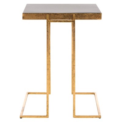 Amarylis Greek Key Side Table Black/Gold - Safavieh