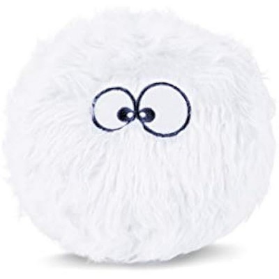 goDog Just for Me Furballz Squeaky Plush Ball Dog Toy, Chew Guard Technology - White, Mini