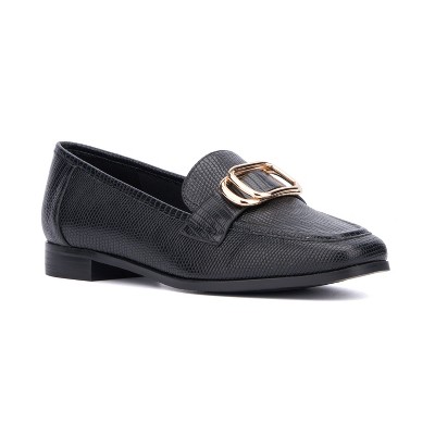 New York & Company Women's Ramira- Slip-On Metal Accent Loafers