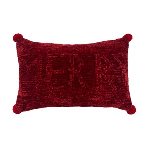 C&F Home Solid Typography Christmas Pillows - 1 of 3