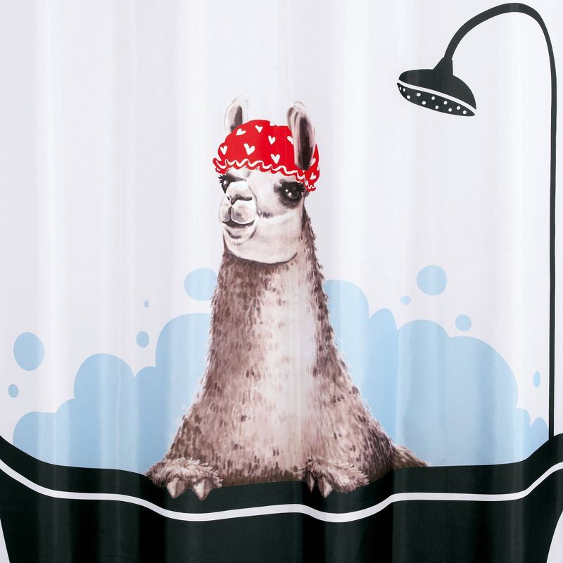 Llama Bath Shower Curtain - Allure Home Creations, 4 of 7