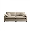 Corduroy 2-Seater Sofa with 4 Pillows, Large Deep-Seat Cozy Living Room Sofa, Modern Retro Design - 4 of 4