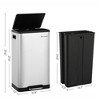 SONGMICS Trash Can, 12-Gallon Pedal Garbage Can, Stainless Steel Step Bin, Soft Closure, Fingerprint Proof, for Kitchen, Living Room, Silver - 4 of 4