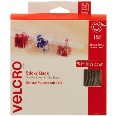 VELCRO Brand Hook and Loop Sticky Fastener Tape with Dispenser, 3/4 Inch x 15 Feet