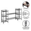 Breighton Home 32.5" Xtra Storage 3 Tier Folding Metal Shelves with Set of 2 Deluxe Extension Shelves in Black - 4 of 4