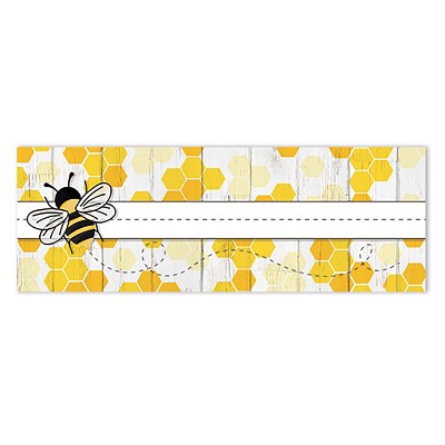 Yellow and White Bee-Themed Self-Adhesive Name Plates