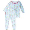 RuffleButts SoftSnooze Toddler Girls Ruffle Long Sleeve Pajama Set - 2 of 4