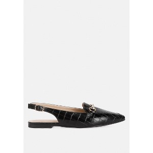 Trempe Croc Slingback Flat Sandals - 1 of 4