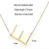Large Sideways Initial Pendant Necklace 18K Gold Plated Stainless Steel - 4 of 4