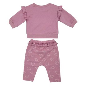 Chick Pea Baby Girl Layette Long Sleeve Newborn bodysuit and Pants Jogger Set - 1 of 4