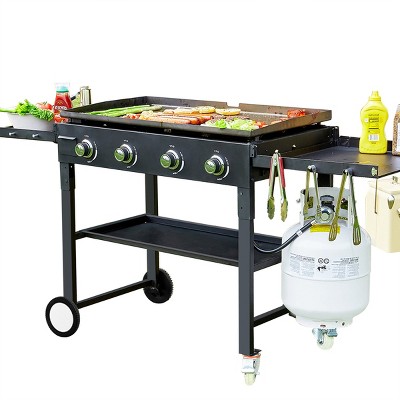 SKONYON 4-Burner Gas Grill  60000 BTU Propane Griddle with Side Board