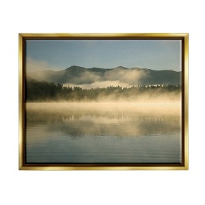 Stupell Industries Misty Lake Mountain Range Scenery Framed Floater Canvas Wall Art - 1 of 4